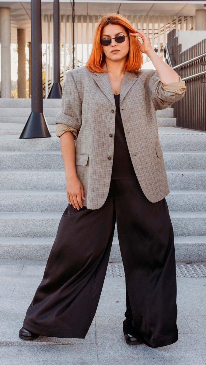 Black Silk Palazzo Trousers - BeaA - Be At Home with Yourself - Trousers
