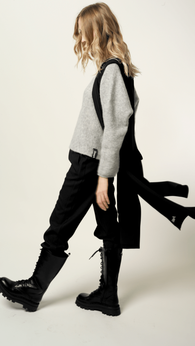 Black Wool Midi Vest - BeaA - Be At Home with Yourself - vests