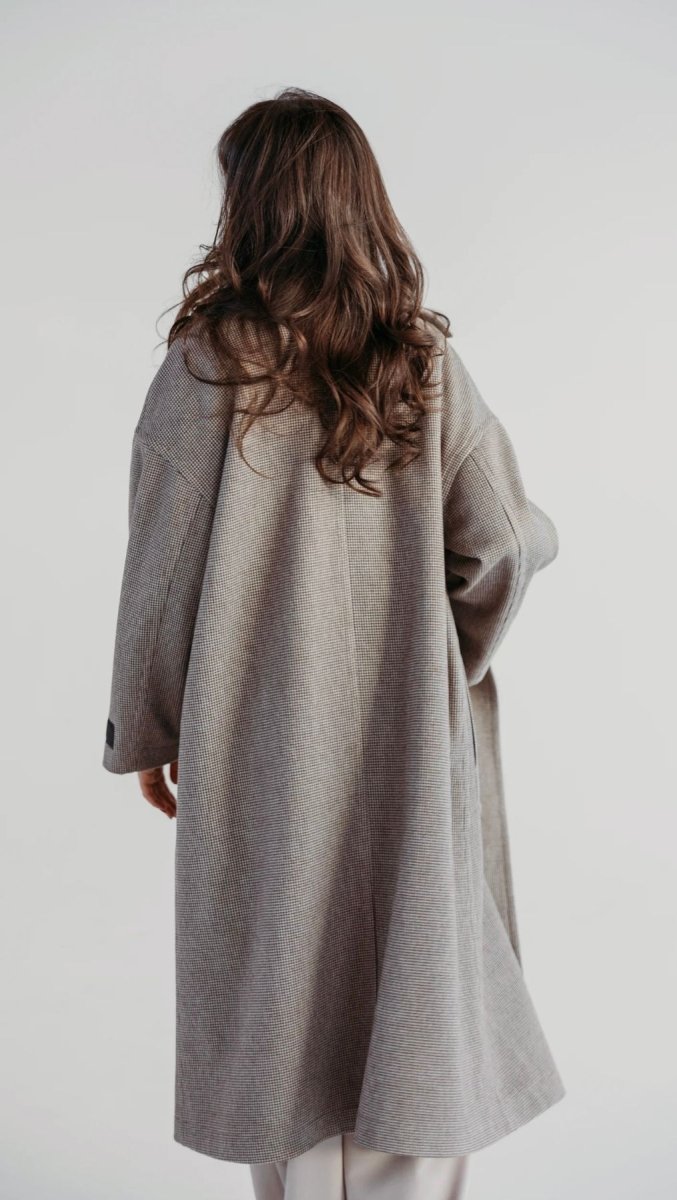 Button Coat Micro check - BeaA - Be At Home with Yourself - coat