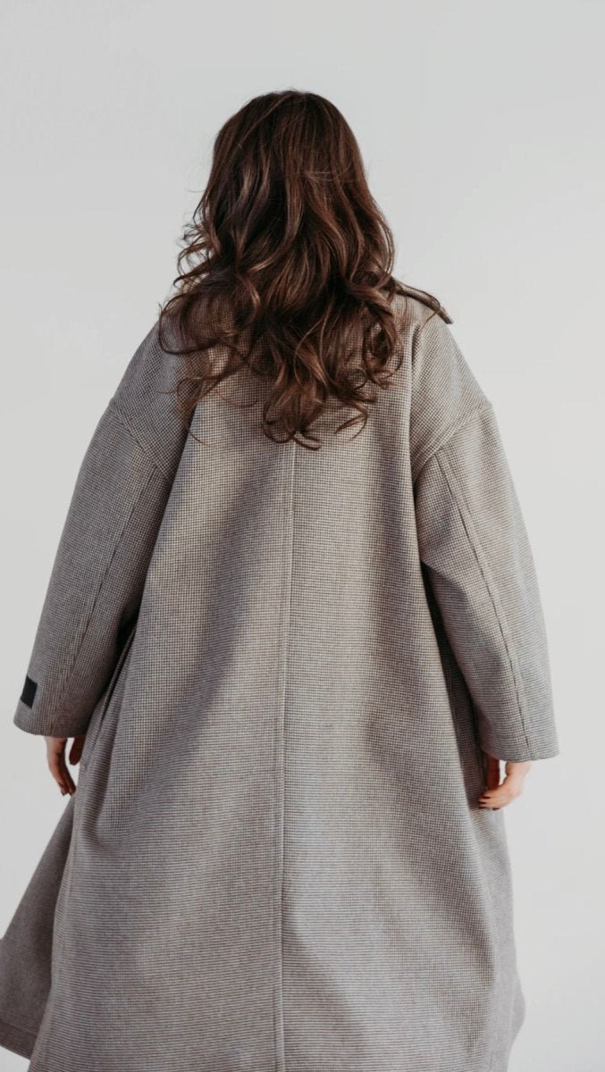 Button Coat Micro check - BeaA - Be At Home with Yourself - coat
