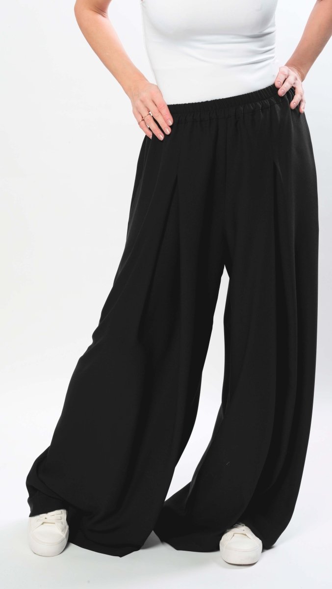 Extra Wide - Leg Trousers "BEAA x SFINKSA" Black - BeaA - Be At Home with Yourself - Wide Trousers