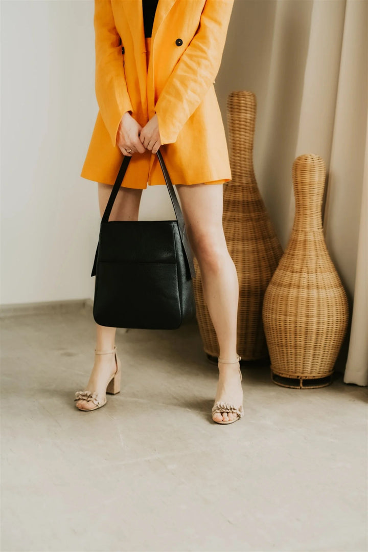GRAINED LEATHER SHOULDER BAG - BeaA - Be At Home with Yourself - Bag