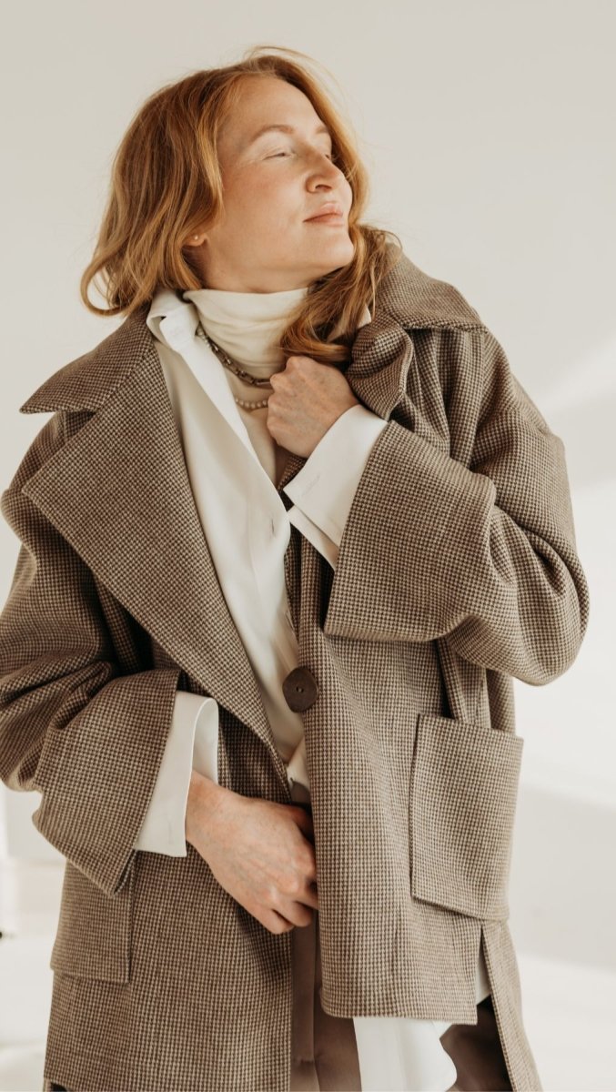 Jacket in Micro check - BeaA - Be At Home with Yourself - coat