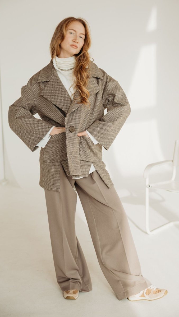 Jacket in Micro check - BeaA - Be At Home with Yourself - coat