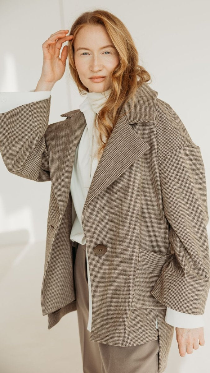 Jacket in Micro check - BeaA - Be At Home with Yourself - coat