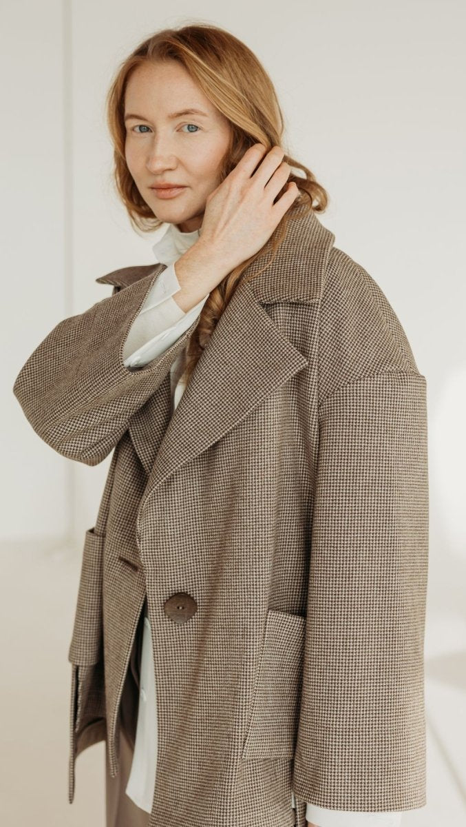 Jacket in Micro check - BeaA - Be At Home with Yourself - coat