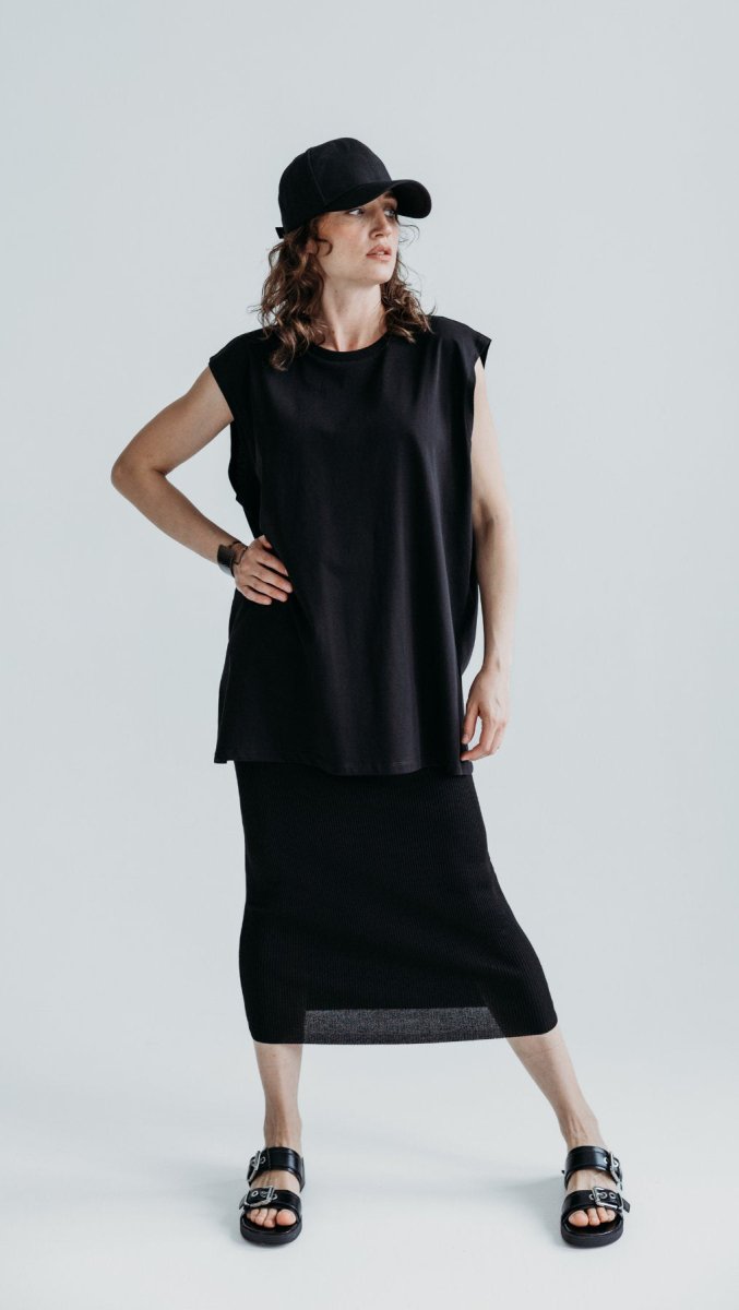 Knit skirt Black color - BeaA - Be At Home with Yourself - skirt