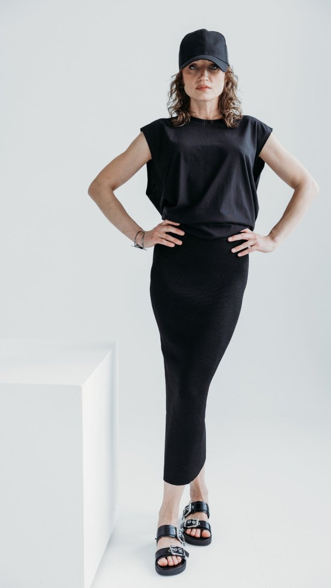 Knit skirt Black color - BeaA - Be At Home with Yourself - skirt