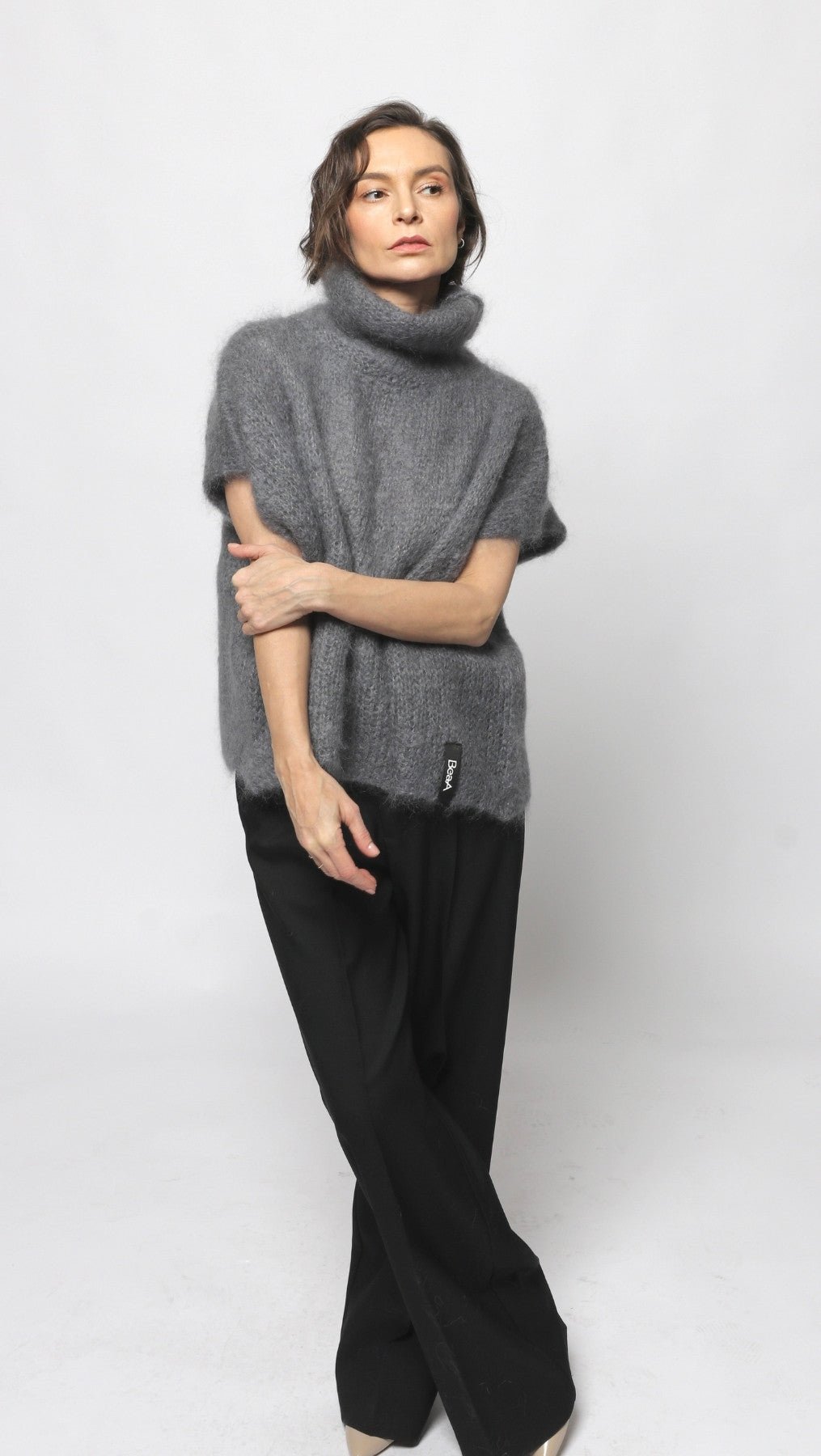 Mohair vest in Grey color for women