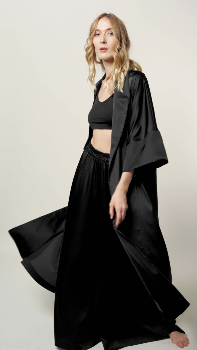 Morning Robe Black - BeaA - Be At Home with Yourself - Kimono