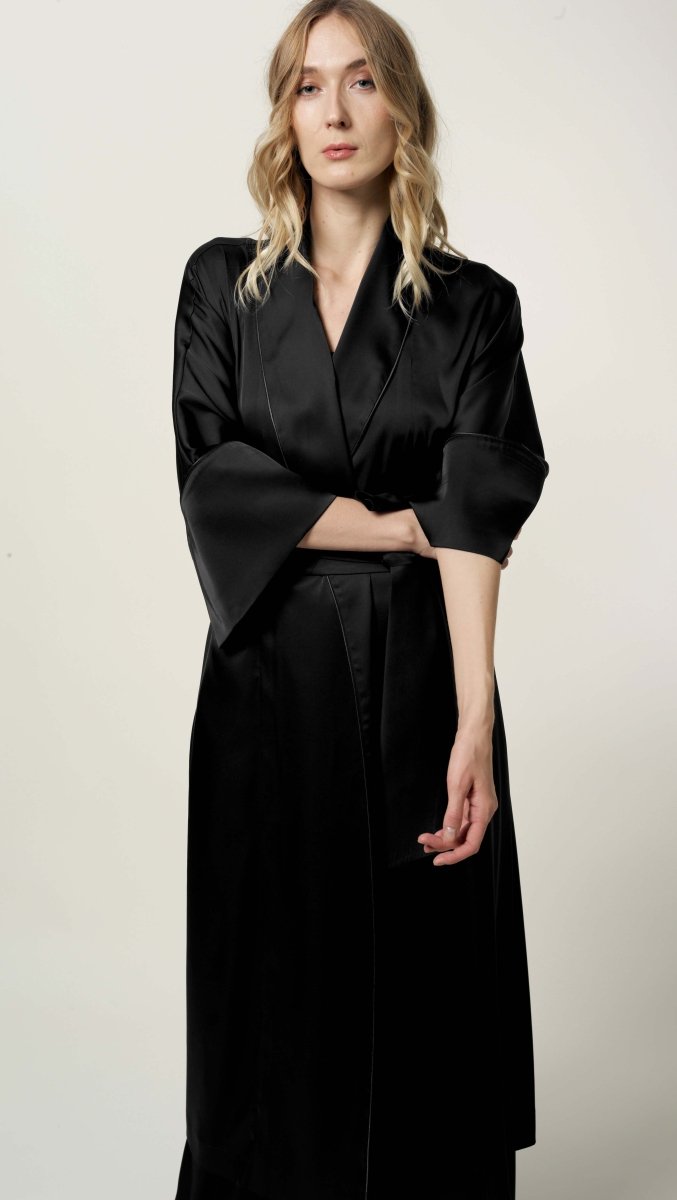 Morning Robe Black - BeaA - Be At Home with Yourself - Kimono