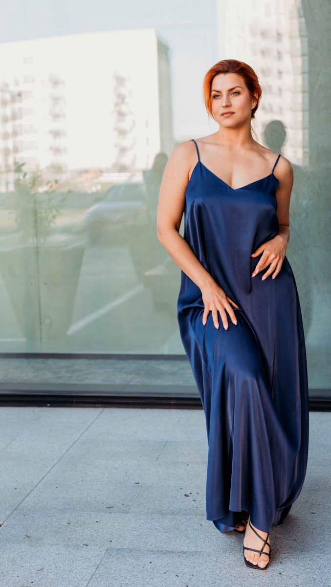 Open - Back dress Midnight blue - BeaA - Be At Home with Yourself - Long Dress
