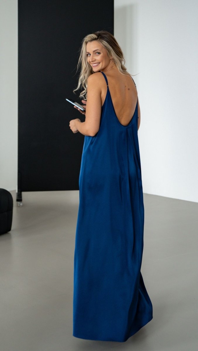 Open - Back dress Midnight blue - BeaA - Be At Home with Yourself - Long Dress