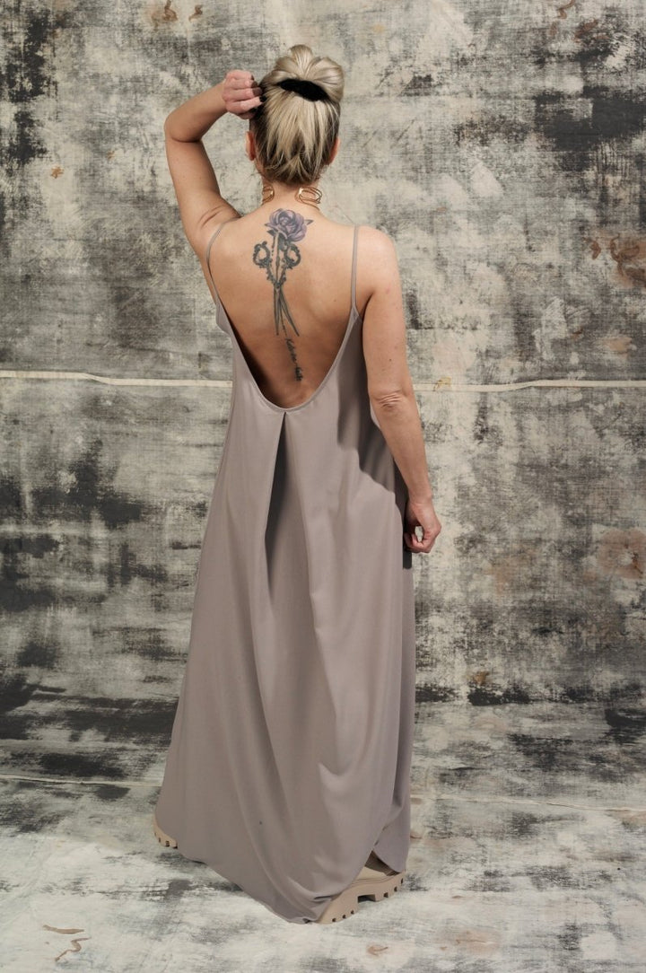Open Back long dress Cocoa Edition - BeaA - Be At Home with Yourself - Long Dress