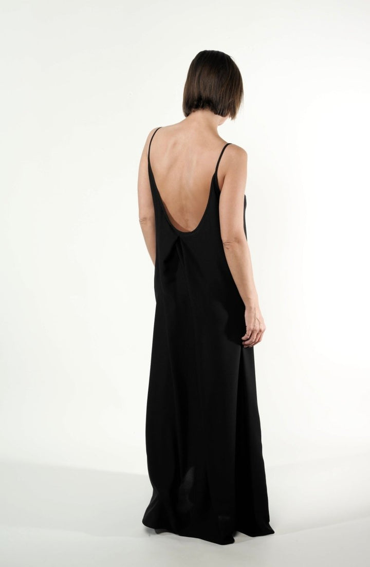 Open - back Maxi Dress Black - BeaA - Be At Home with Yourself - Long Dress