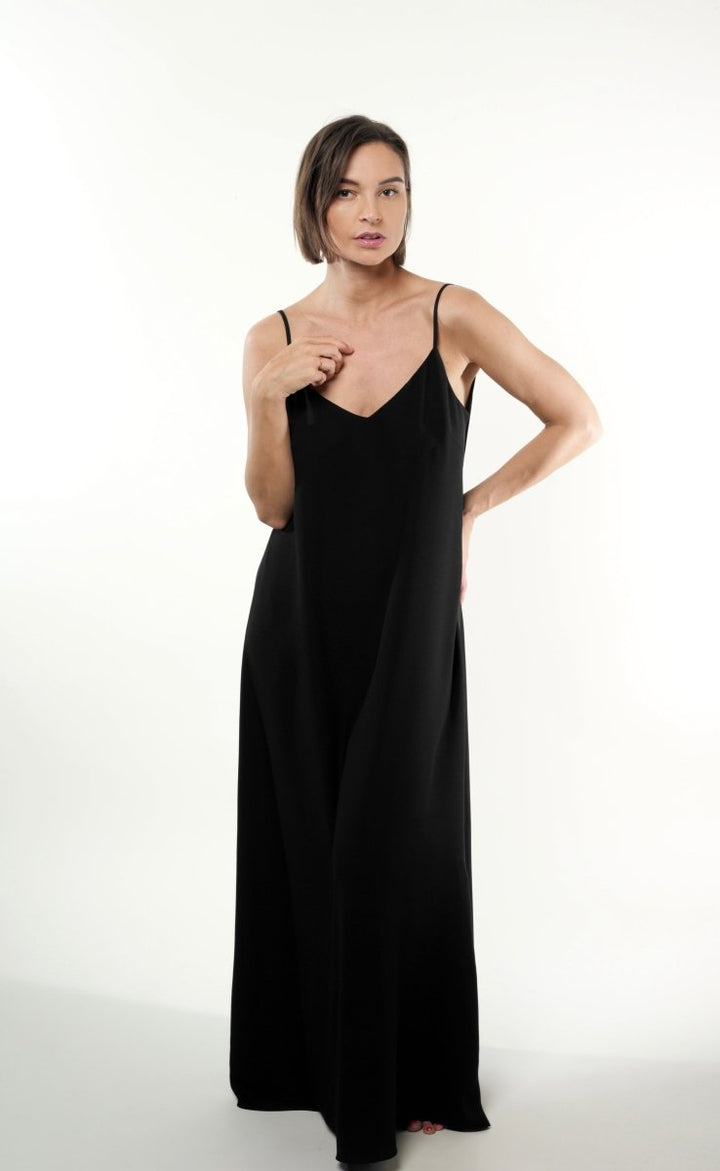 Open - back Maxi Dress Black - BeaA - Be At Home with Yourself - Long Dress