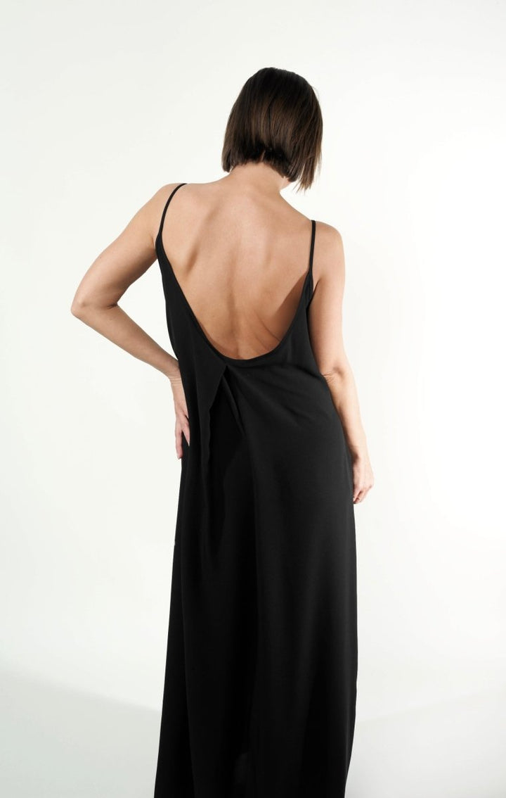 Open - back Maxi Dress Black - BeaA - Be At Home with Yourself - Long Dress
