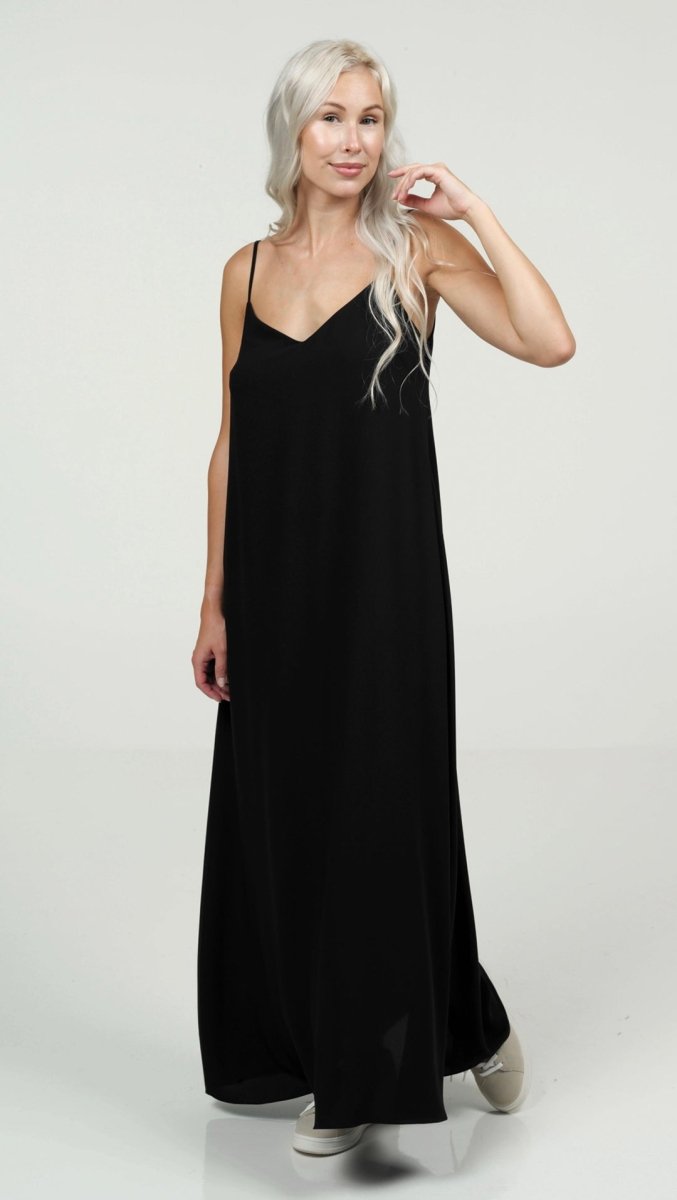 Open - back Maxi Dress Black - BeaA - Be At Home with Yourself - Long Dress