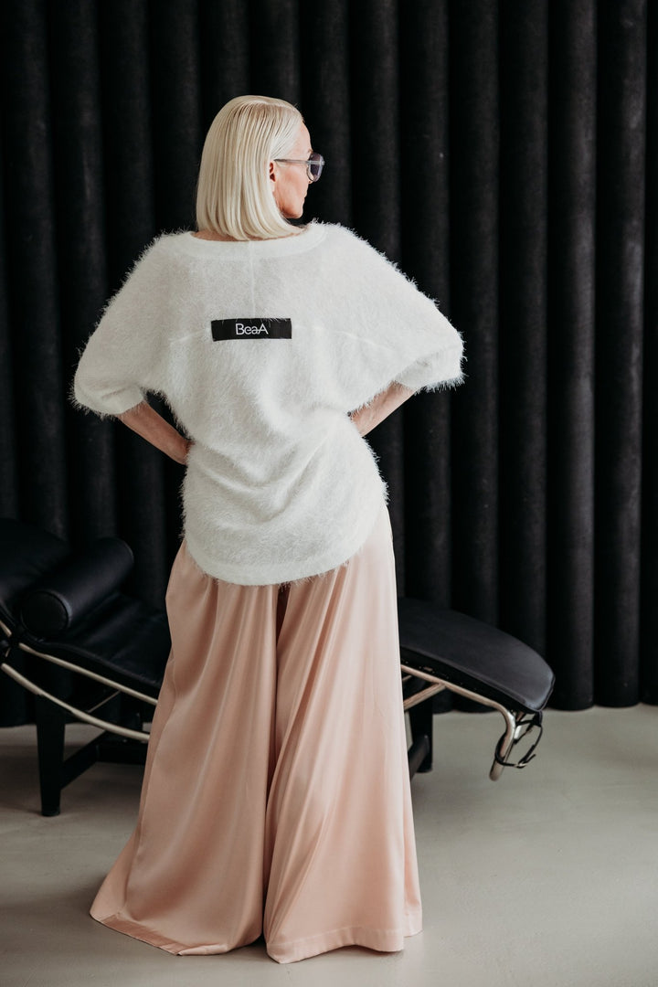 Palazzo Trousers Silk Beige - BeaA - Be At Home with Yourself - Wide Trousers