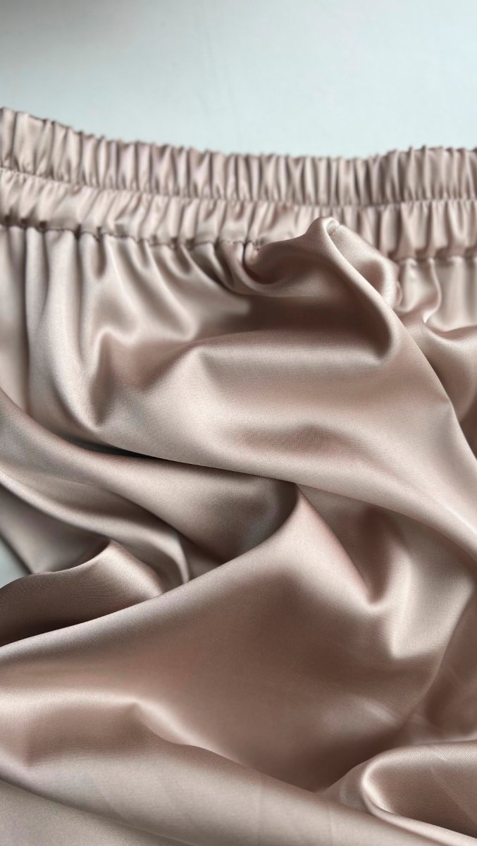 Palazzo Trousers Silk Champagne - BeaA - Be At Home with Yourself - Wide Trousers