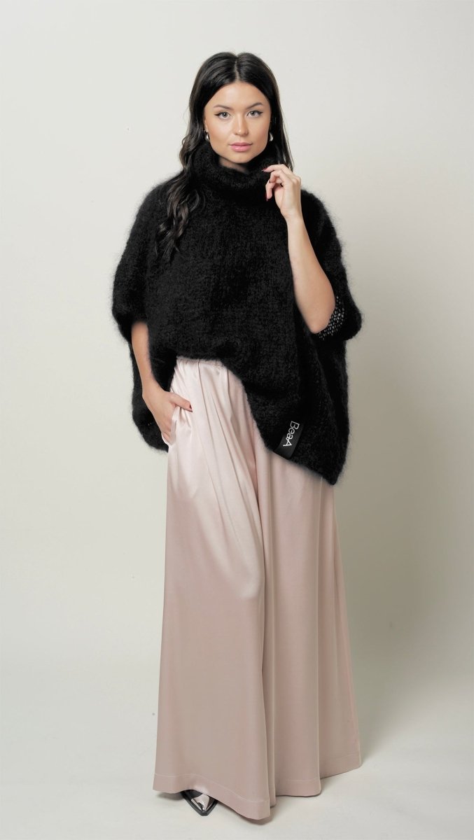 Palazzo Trousers Silk Champagne - BeaA - Be At Home with Yourself - Wide Trousers