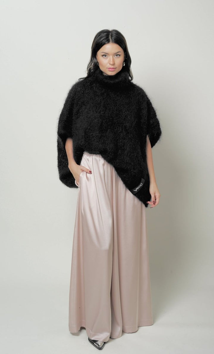 Palazzo Trousers Silk Champagne - BeaA - Be At Home with Yourself - Wide Trousers
