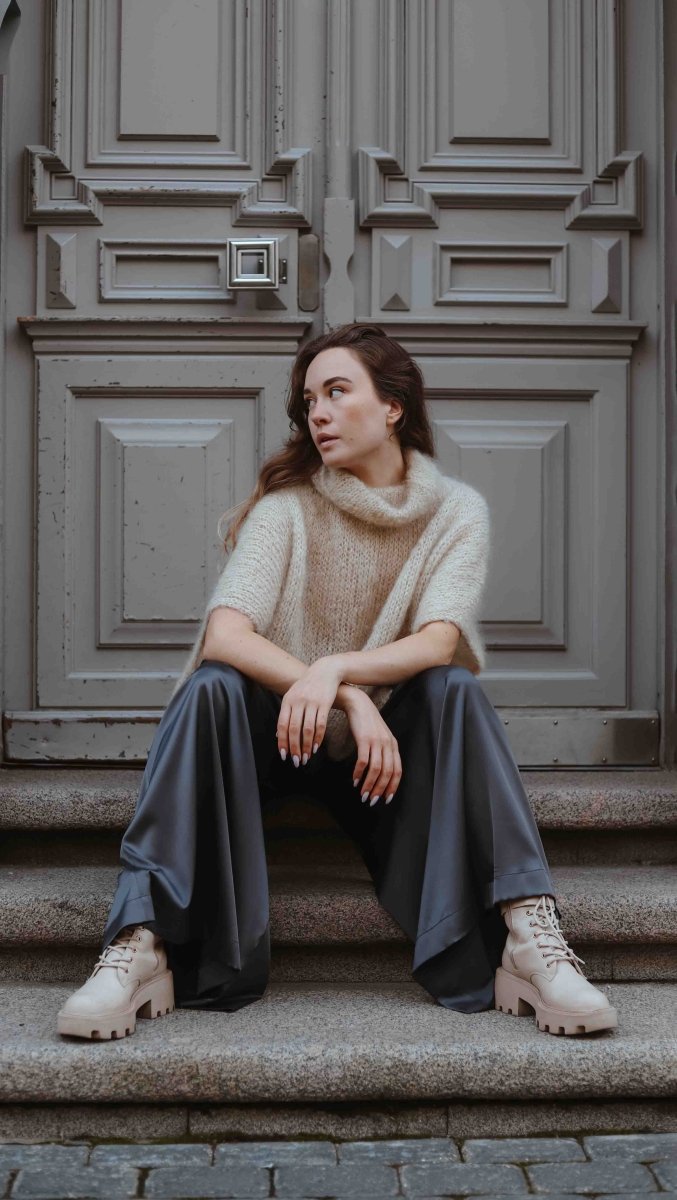 Palazzo trousers Silk Graphite - BeaA - Be At Home with Yourself - Trousers