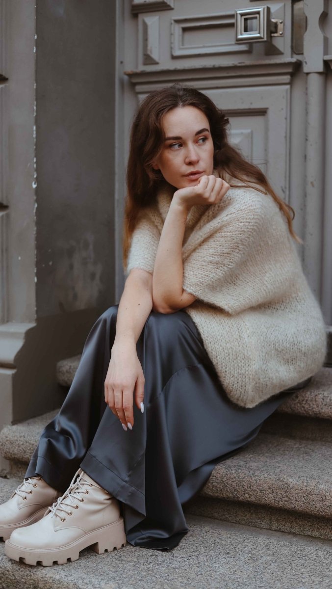 Palazzo trousers Silk Graphite - BeaA - Be At Home with Yourself - Trousers