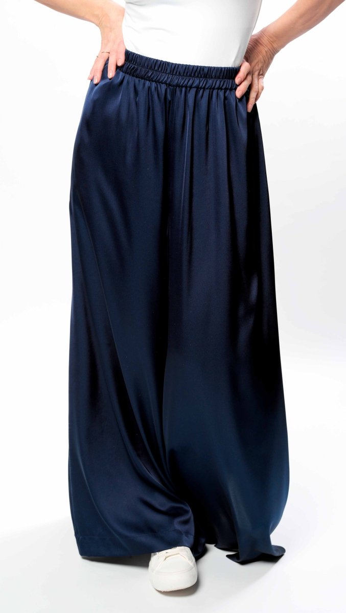 Palazzo trousers Silk Midnight Blue - BeaA - Be At Home with Yourself - Trousers