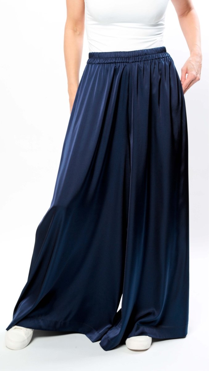 Palazzo trousers Silk Midnight Blue - BeaA - Be At Home with Yourself - Trousers