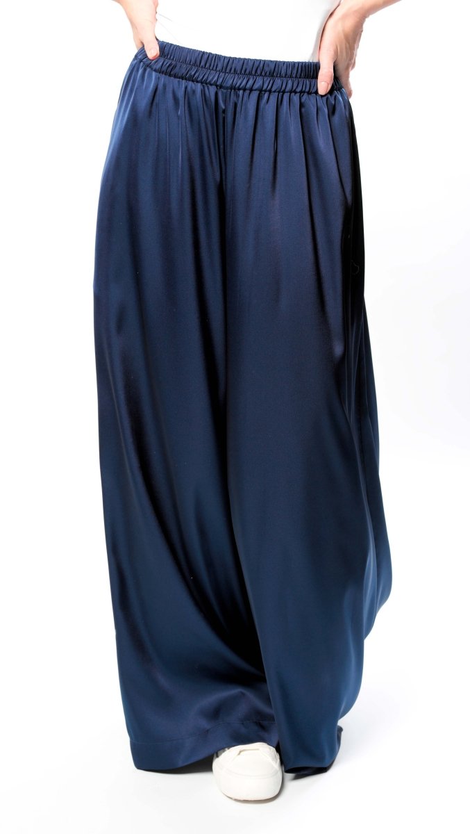 Palazzo trousers Silk Midnight Blue - BeaA - Be At Home with Yourself - Trousers