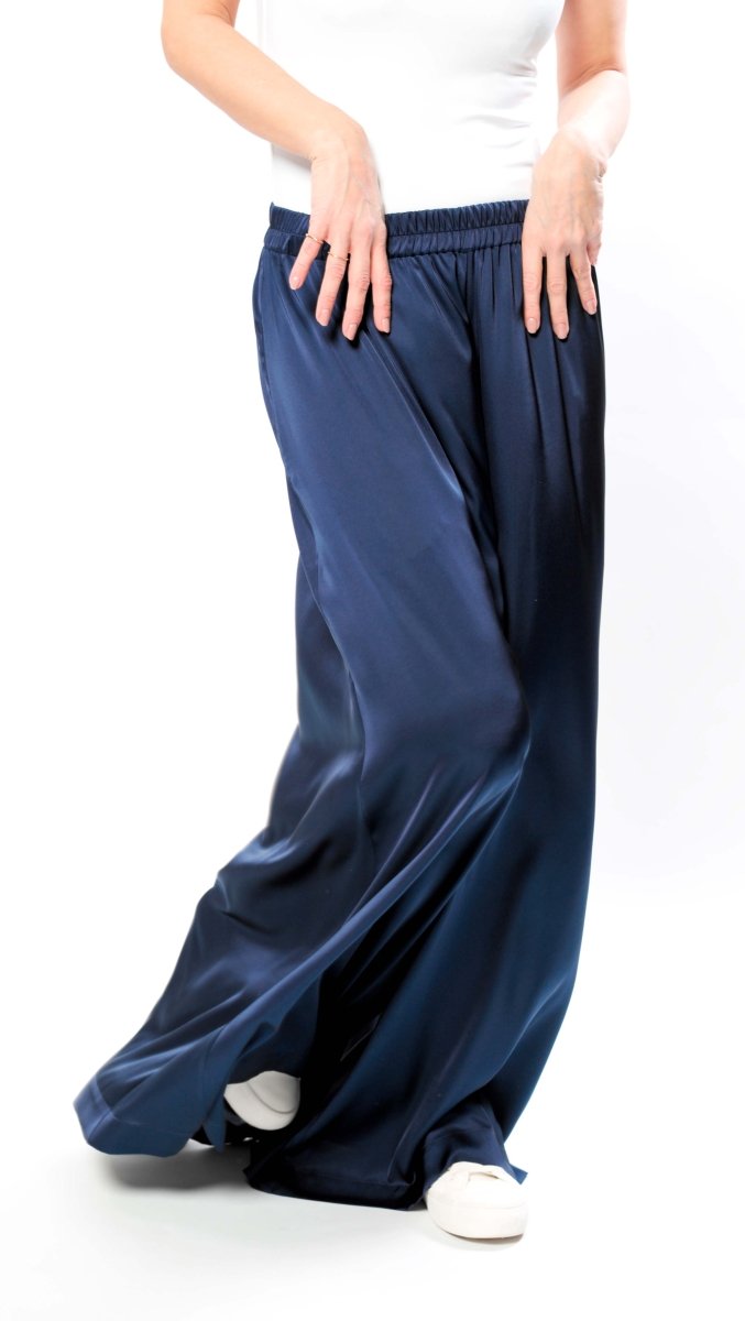 Palazzo trousers Silk Midnight Blue - BeaA - Be At Home with Yourself - Trousers