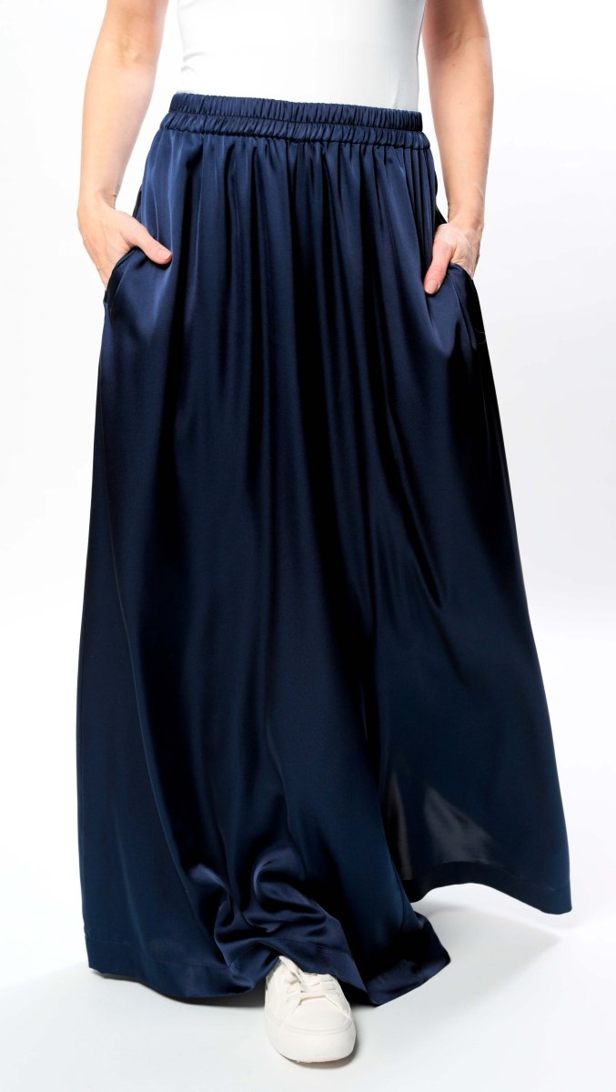 Palazzo trousers Silk Midnight Blue - BeaA - Be At Home with Yourself - Trousers