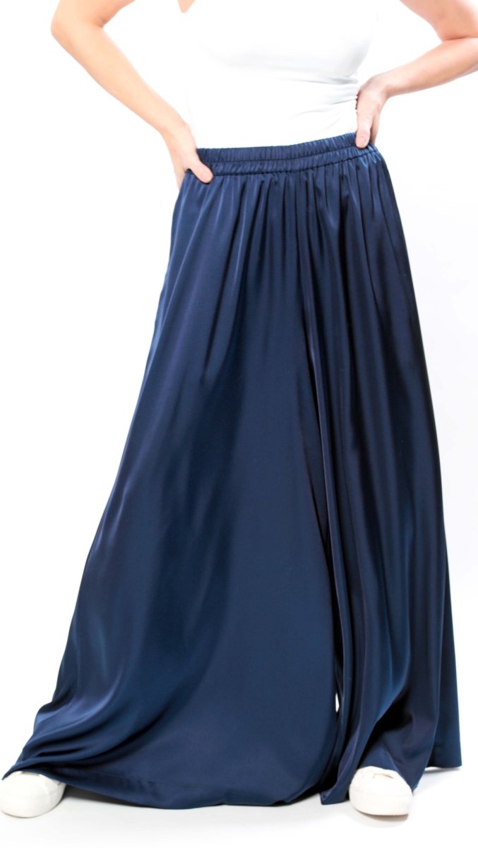 Palazzo trousers Silk Midnight Blue - BeaA - Be At Home with Yourself - Trousers