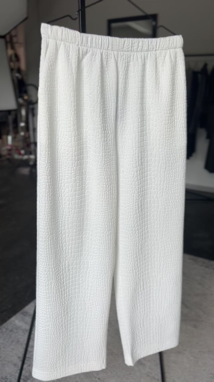 Straight-cut Long trousers Python White