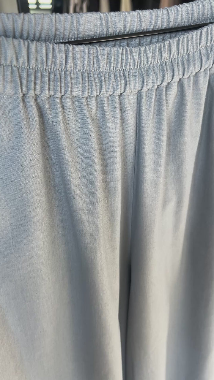 Palazzo trousers Linen Cadet Gray