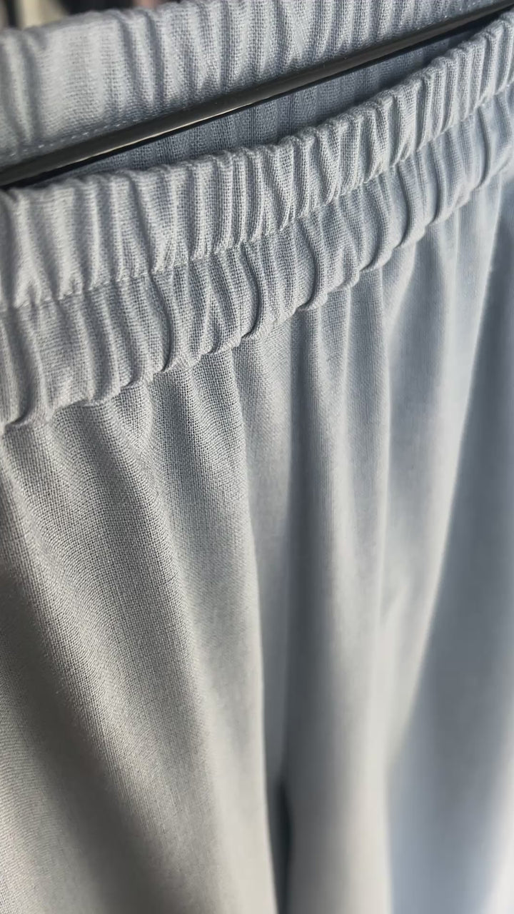 Palazzo trousers Linen Cadet Gray