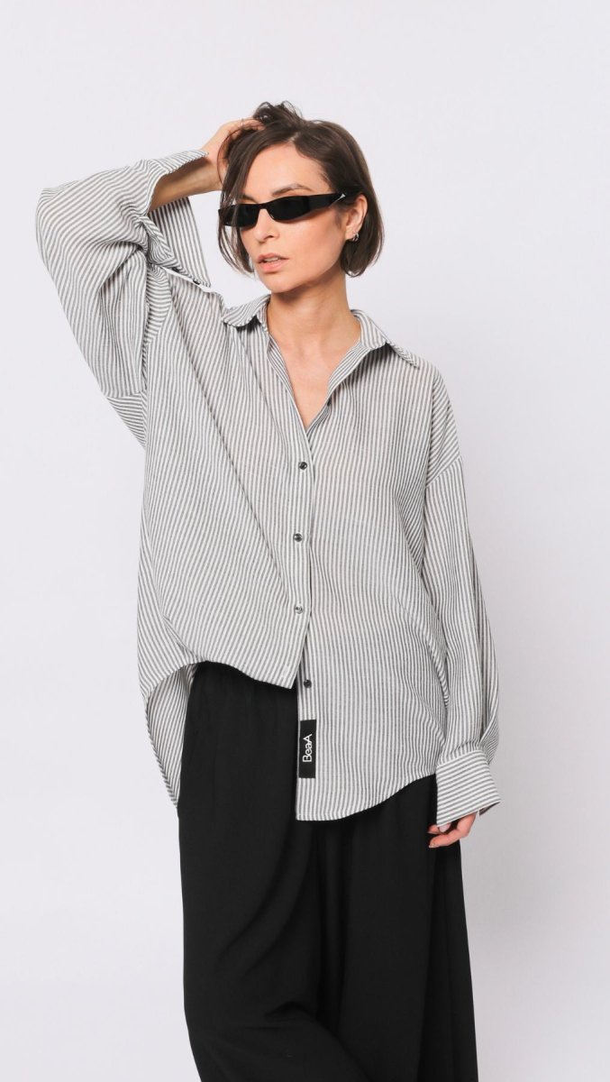 Riviera shirt Noir Stripe - BeaA - Be At Home with Yourself - Top