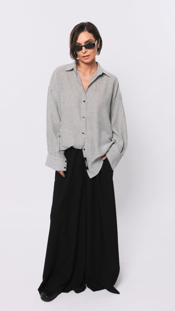 Riviera shirt Noir Stripe - BeaA - Be At Home with Yourself - Top