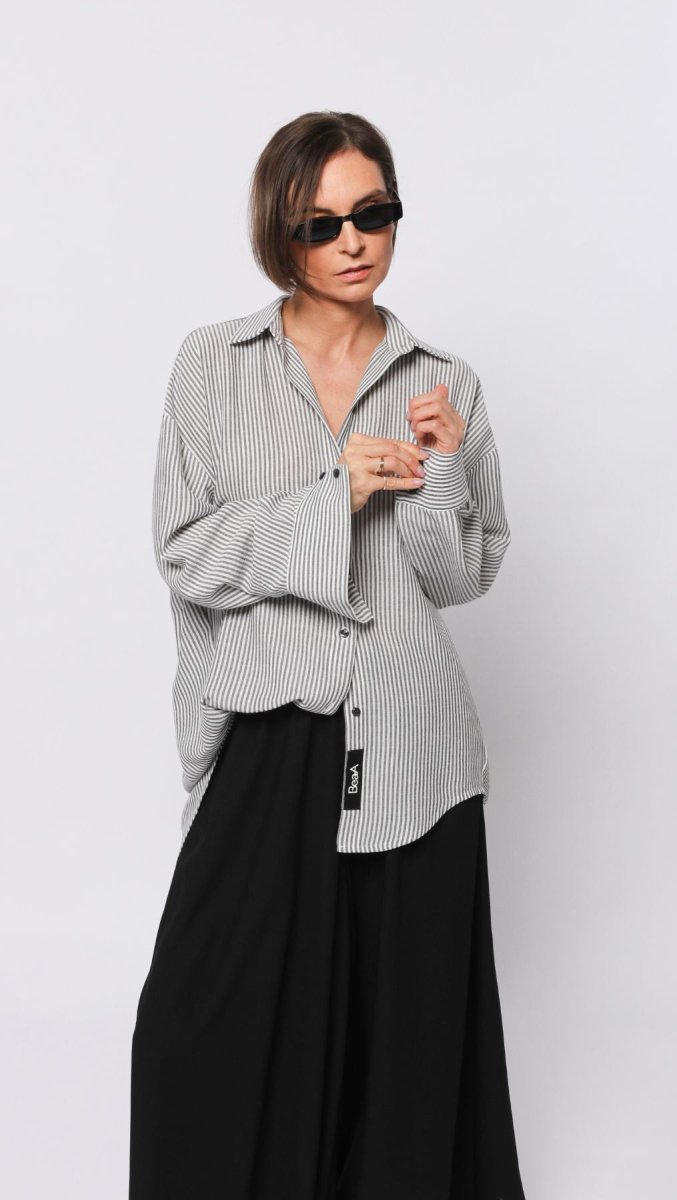 Riviera shirt Noir Stripe - BeaA - Be At Home with Yourself - Top