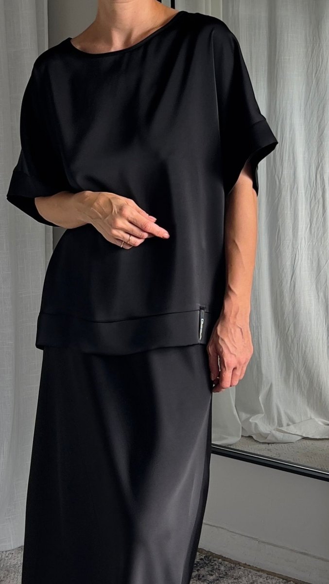 Silk Satin Top Black - BeaA - Be At Home with Yourself - Top
