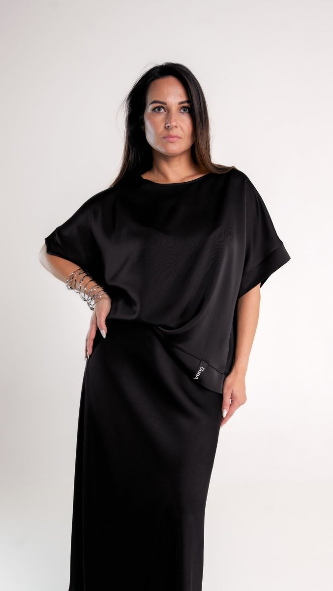 Silk Satin Top Black - BeaA - Be At Home with Yourself - Top