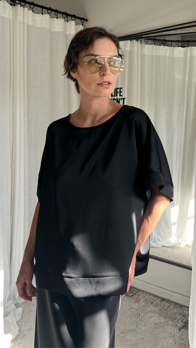Silk Satin Top Black - BeaA - Be At Home with Yourself - Top