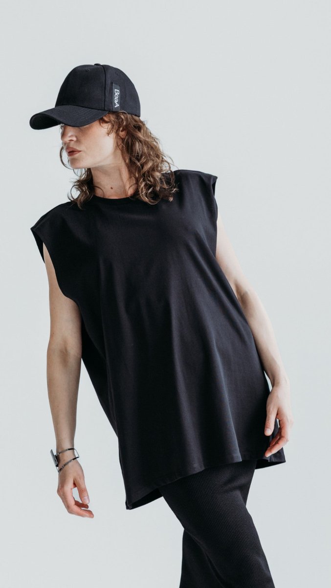 Sleevless oversized T-shirt - BeaA - Be At Home with Yourself - Top