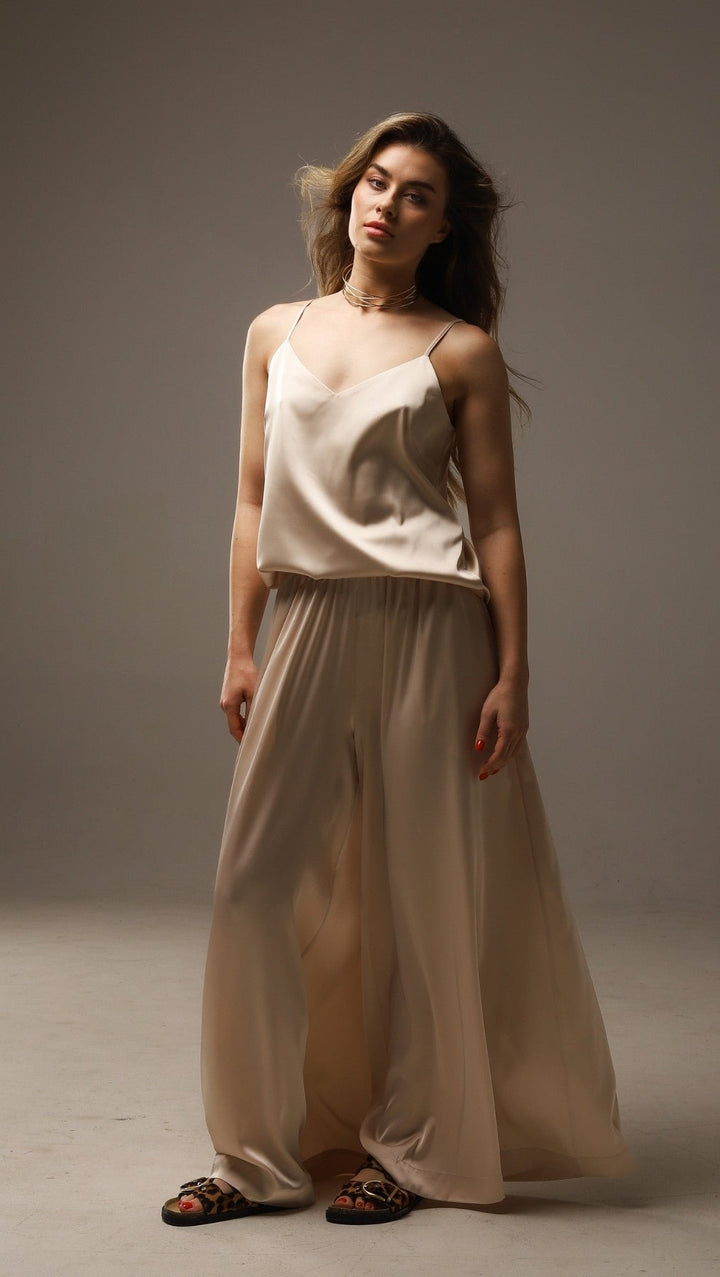 Top with tiny straps Champagne - BeaA - Be At Home with Yourself - Top