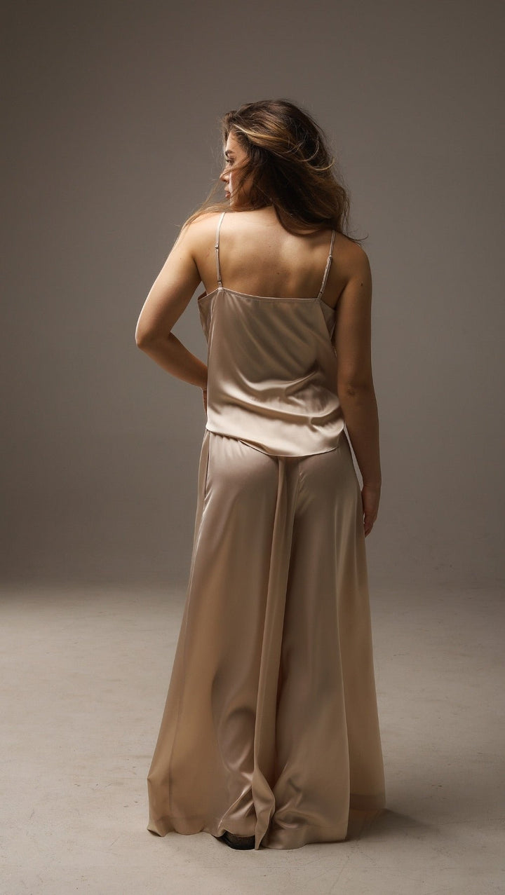 Top with tiny straps Champagne - BeaA - Be At Home with Yourself - Top
