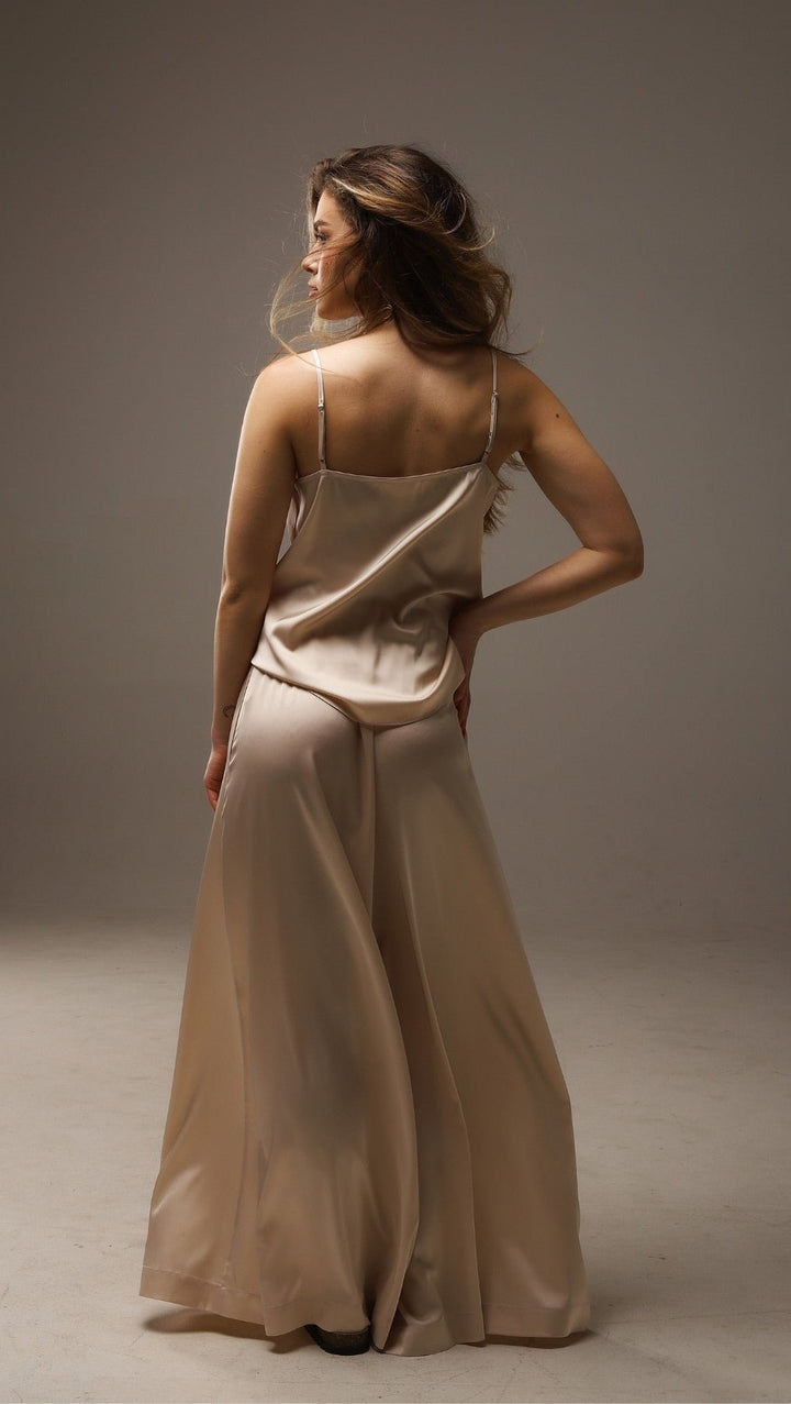 Top with tiny straps Champagne - BeaA - Be At Home with Yourself - Top