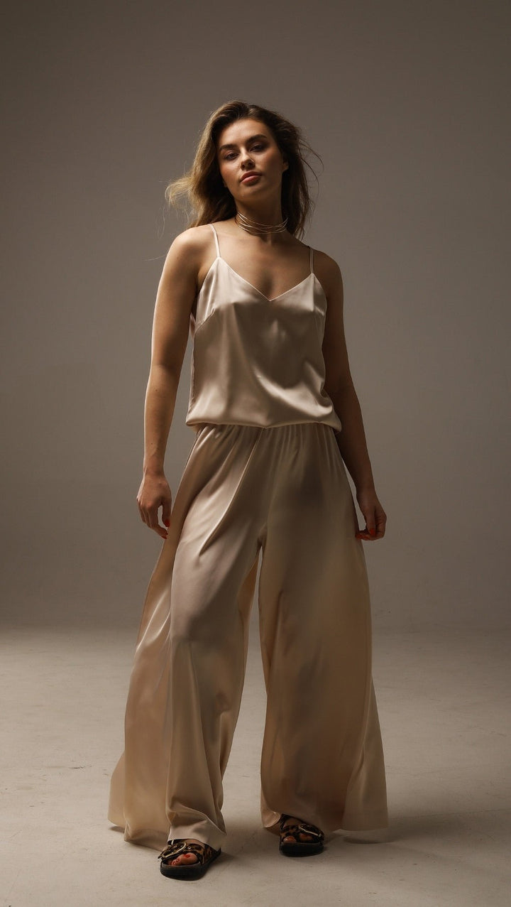 Top with tiny straps Champagne - BeaA - Be At Home with Yourself - Top