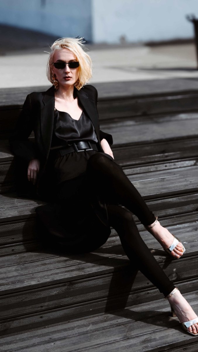 Top with Tiny Straps Silk Black - BeaA - Be At Home with Yourself - Top