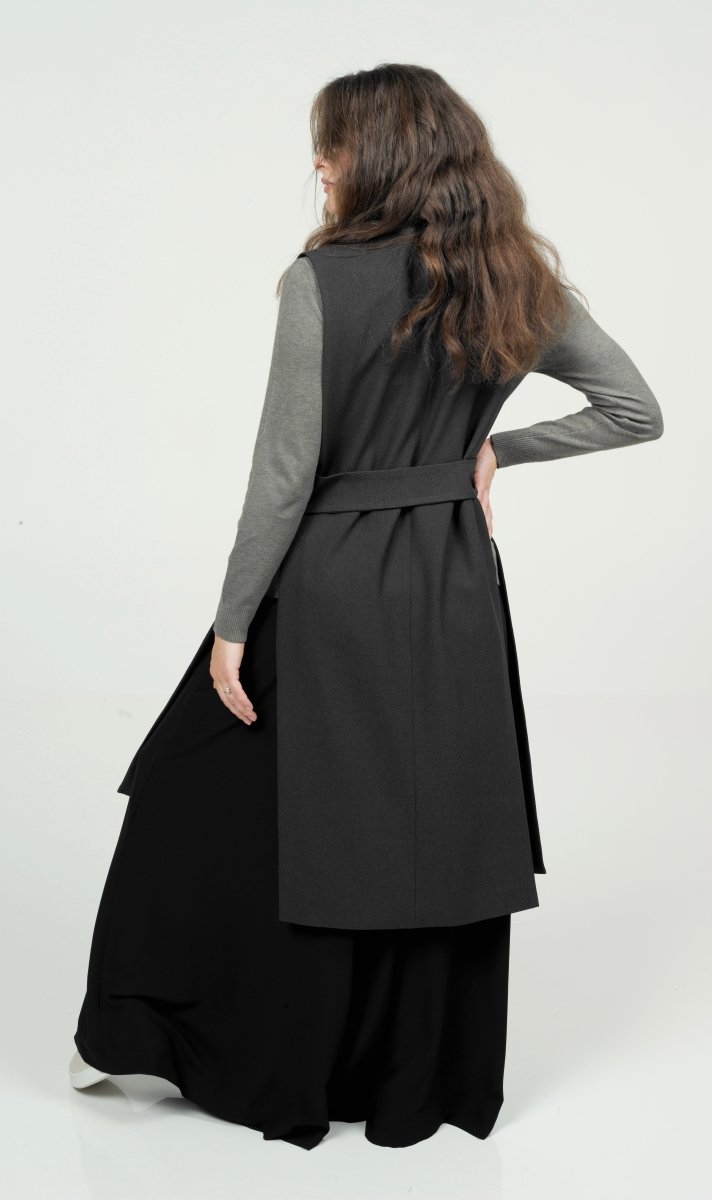 Vest midi Dark gray - BeaA - Be At Home with Yourself - vests